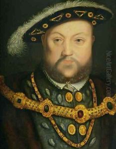 Portrait of Henry VIII 1491-1547 in a Jewelled Chain and Fur Robes