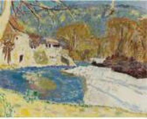 Paysage Blanc A La Riviere by Pierre Bonnard