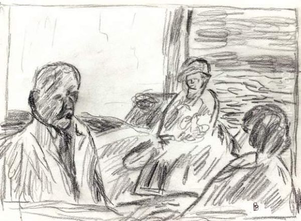 Etude Avec Trois Personnages Pour " La Promenade En Mer " - view 1