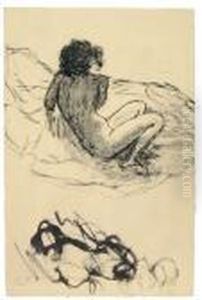 Jeune Fille Sur Un Lit by Pierre Bonnard
