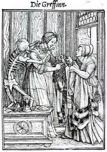 Death and the Mistress from The Dance of Death by Hans Holbein the Younger