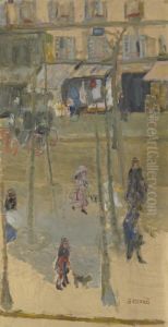Les Boutiques, Boulevard Des Batignolles by Pierre Bonnard