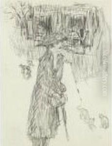 Portrait De Renee Moncharty (jeune Femme Dans La Rue) by Pierre Bonnard