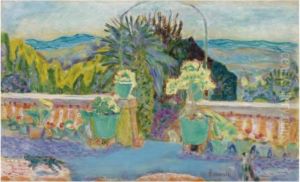 Les Pots Verts Sur La Terrasse by Pierre Bonnard