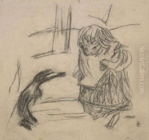 Petite Fille Et Canard