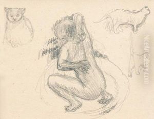 La Femme Et Les Chats. by Pierre Bonnard