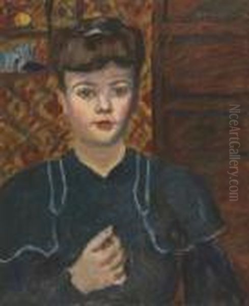 Jeune Femme A La Robe Bleu-vert - view 1