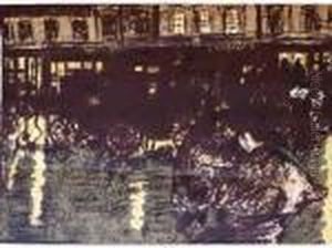Rue Le Soir Sous La Pluie Lithographie by Pierre Bonnard