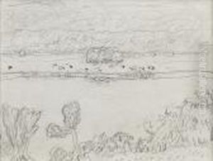 Paysage, Riviere Et Paturage Circa 1928 by Pierre Bonnard