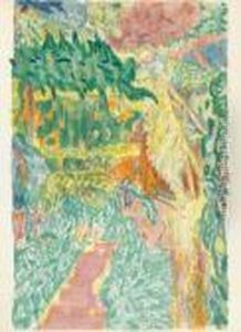Jardin Au Cannet (planche Supplementaire Pour L'album Pierre Bonnard). 1942-1946. by Pierre Bonnard