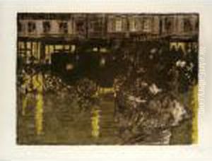 Quelques Aspects De La Vie De Paris: Rue, Le Soir, Sous La Pluie (bouvet 68) by Pierre Bonnard