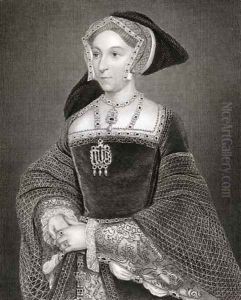 Portrait of Jane Seymour c 1509-37 from Lodges British Portraits by Hans Holbein the Younger
