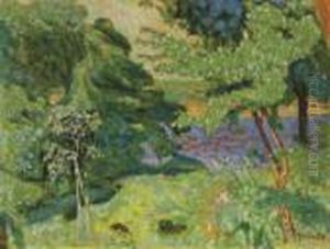 Jardin A Vernon; Paysage Au Bord De La Seine by Pierre Bonnard