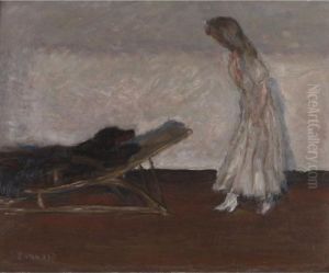 Marthe Et Le Chien Black by Pierre Bonnard