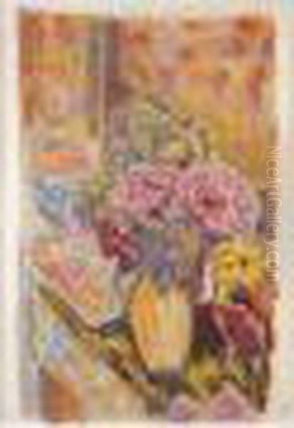 Les Fleurs, Vers 1945, Lithographie Par J. Villon - view 1