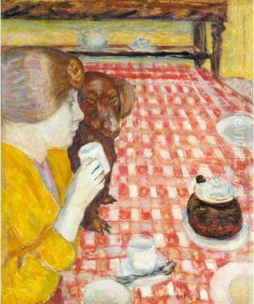 Jaune Et Rouge Or La Nappe Aux Carreaux Rouges - view 1