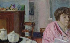 Interieur Avec Tete Or Interieur Avec Figure by Pierre Bonnard