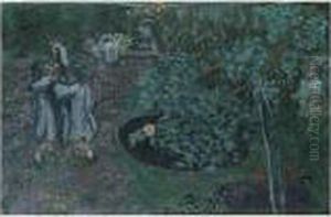 Enfants Jouant Dans Un Jardin by Pierre Bonnard