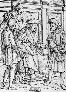 Death and the Judge from The Dance of Death by Hans Holbein the Younger