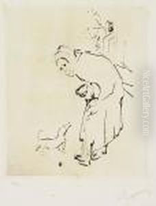 The Old Woman, The Child And The Dog>. by Pierre Bonnard