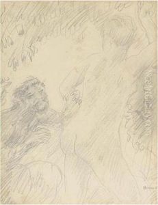 Faune Saisissant Une Nymphe by Pierre Bonnard