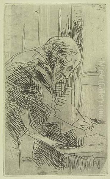 Two Etchings.
Le Parc Monceau - view 1
