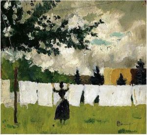 Femme Etendant Du Linge by Pierre Bonnard