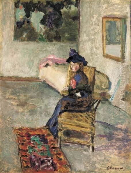 La Femme A La Rose Ou Femme Dans Un Interieur - view 1