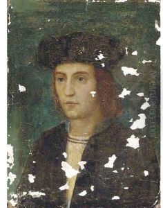 Portrait of a gentleman, bust-length, in a black cap by Hans Holbein the Younger