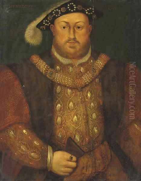 Portrait of Henry VIII (1491-1547), half-length, in a fur-trimmed coat, jeweled doublet and chain - view 1