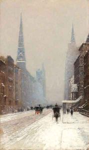 Fifth Avenue in Winter by Birge Harrison