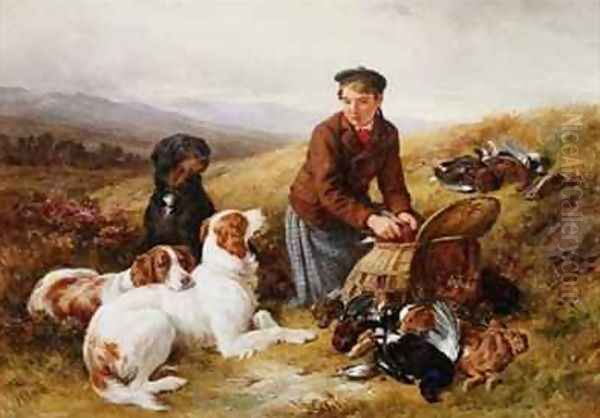 A Young Gillie With Setters and Dead Game - view 1