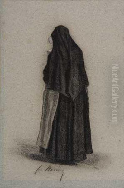 Study Of A Standing Nun, Seen From Behind - view 1