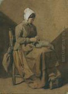 Femme Cousant