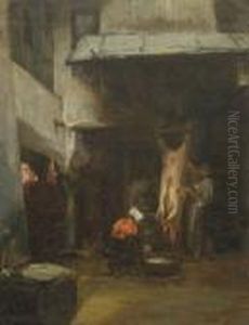 Beim Schweinemetzger. by Francois Bonvin