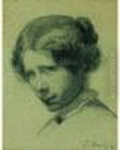 Portrait De Femme De Trois-quarts En Buste by Francois Bonvin