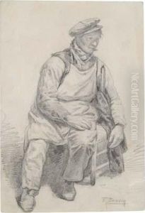 A Seated Workman by Francois Bonvin