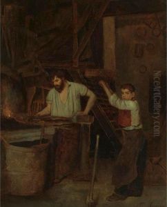 The Blacksmith's Shop by Francois Bonvin