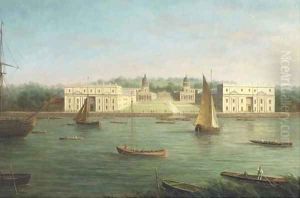 A view of Greenwich Naval College from across the Thames