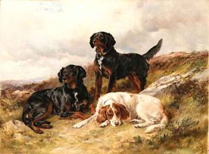 Three Setters in a Landscape by James Hardy Jnr