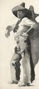 Vaquero; Self Portrait (double-sided) by John Edward Borein