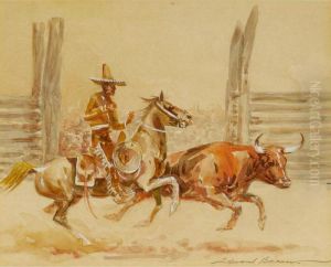 Vaquero And Steer by John Edward Borein