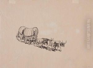Covered Wagon With Oxen