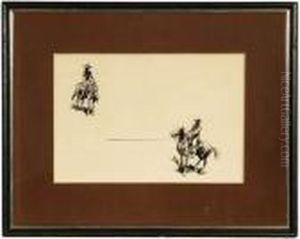 Two Cowboys On Horseback by John Edward Borein