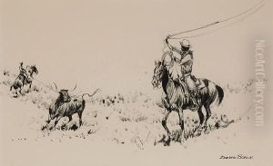 Team Roping by John Edward Borein