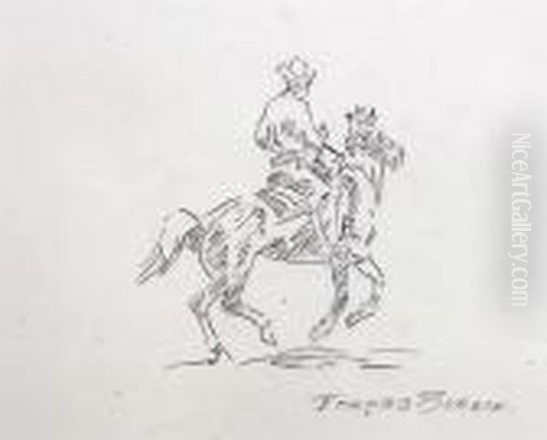Front View Riding Cowboy - view 1
