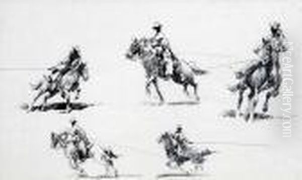 Five Mounted Riders - view 1