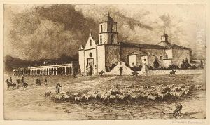 Arizona Roundup; The Last House Walpi;mission San Luis Rey, No. 1 by John Edward Borein