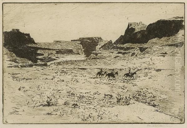 The Edge Of The Painted Desert; Canon Dechelly; Navajo Land by John Edward Borein