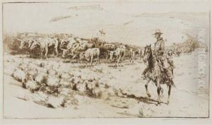 Trail Herd No by John Edward Borein